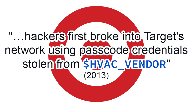 Hackers first broke into Target's network using password credentials stolen from $HVAC_VENDOR