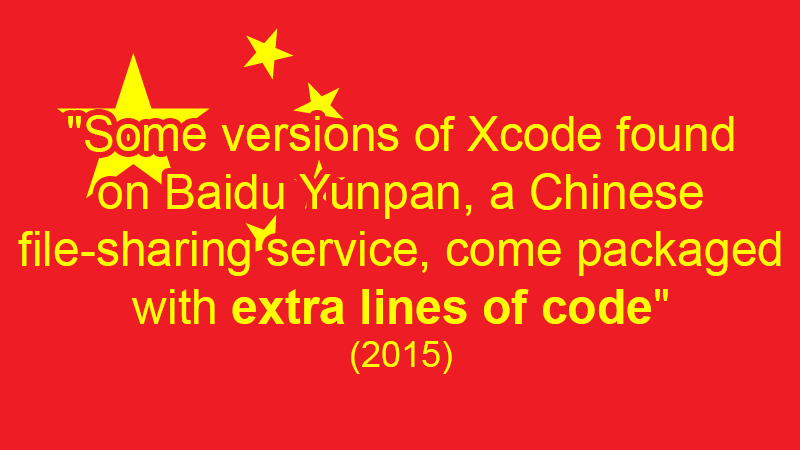 Some versions of Xcode [...] come packaged with extra lines of code